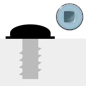 Image Vis à particule à tête ronde et rondelle fixe - prise carrée